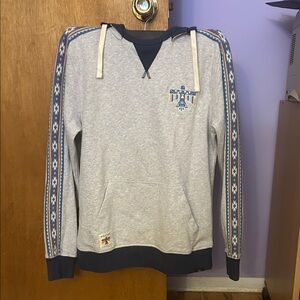Faherty Gray Hoodie with Blue Accents